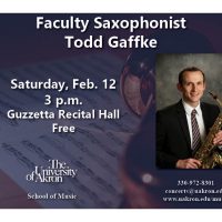 Faculty saxophonist Todd Gaffke