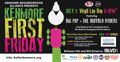 July 1 Kenmore First Friday Virgil Lay Day ft. Big Pop, Purple kniF, Beyonderers & More!