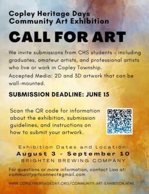 Call for Art: Copley Heritage Days Community Art Exhibition