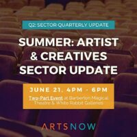 Summer: Artist & Creatives Sector Update