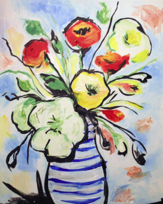 Sip & Paint at Punts & Pints: Matisse Flowers