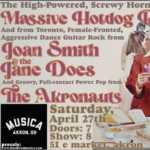 Massive Hot Dog Recall/Joan Smith & the Jane Does/Akronauts @ MUSICA